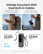 Anker Laptop Power Bank (25K, 165W, Built-In and Retractable Cables)