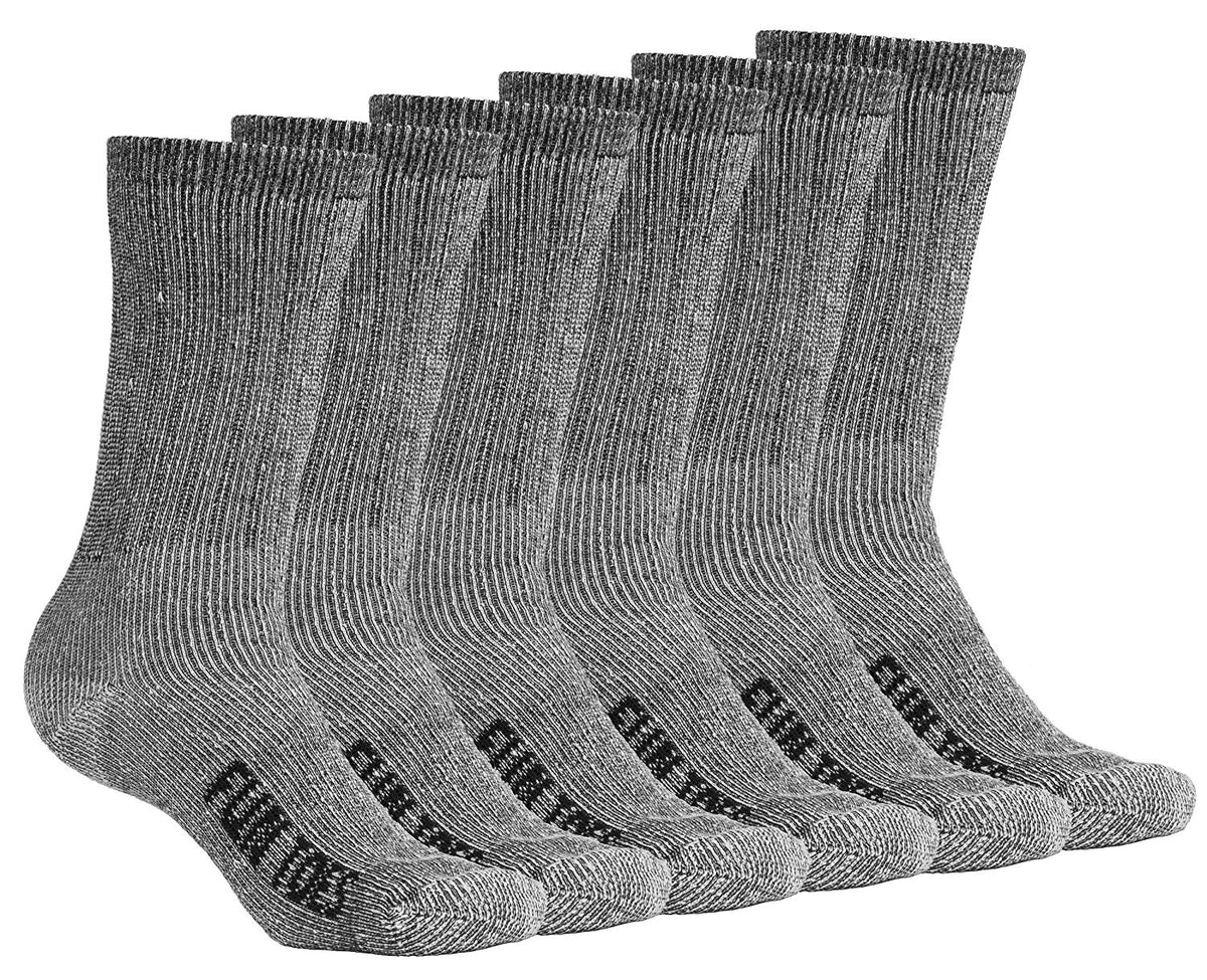 6 Pack: Men's Lightweight Merino Wool Winter Socks