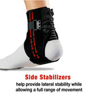 ACE Brand Ankle Support with Side Stabilizers, Adjustable, Black, 1 Brace