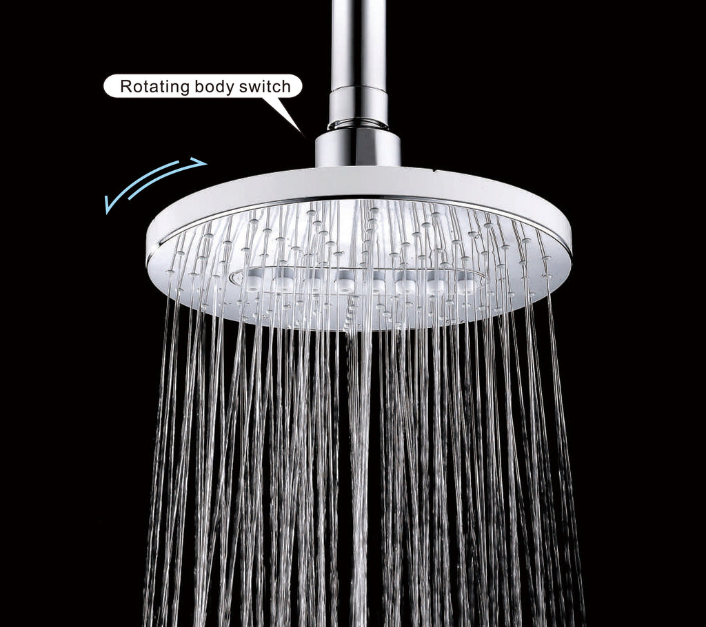 Bright Showers 6.3" 2-Spray Rainfall Shower Head with Adjustable Angles