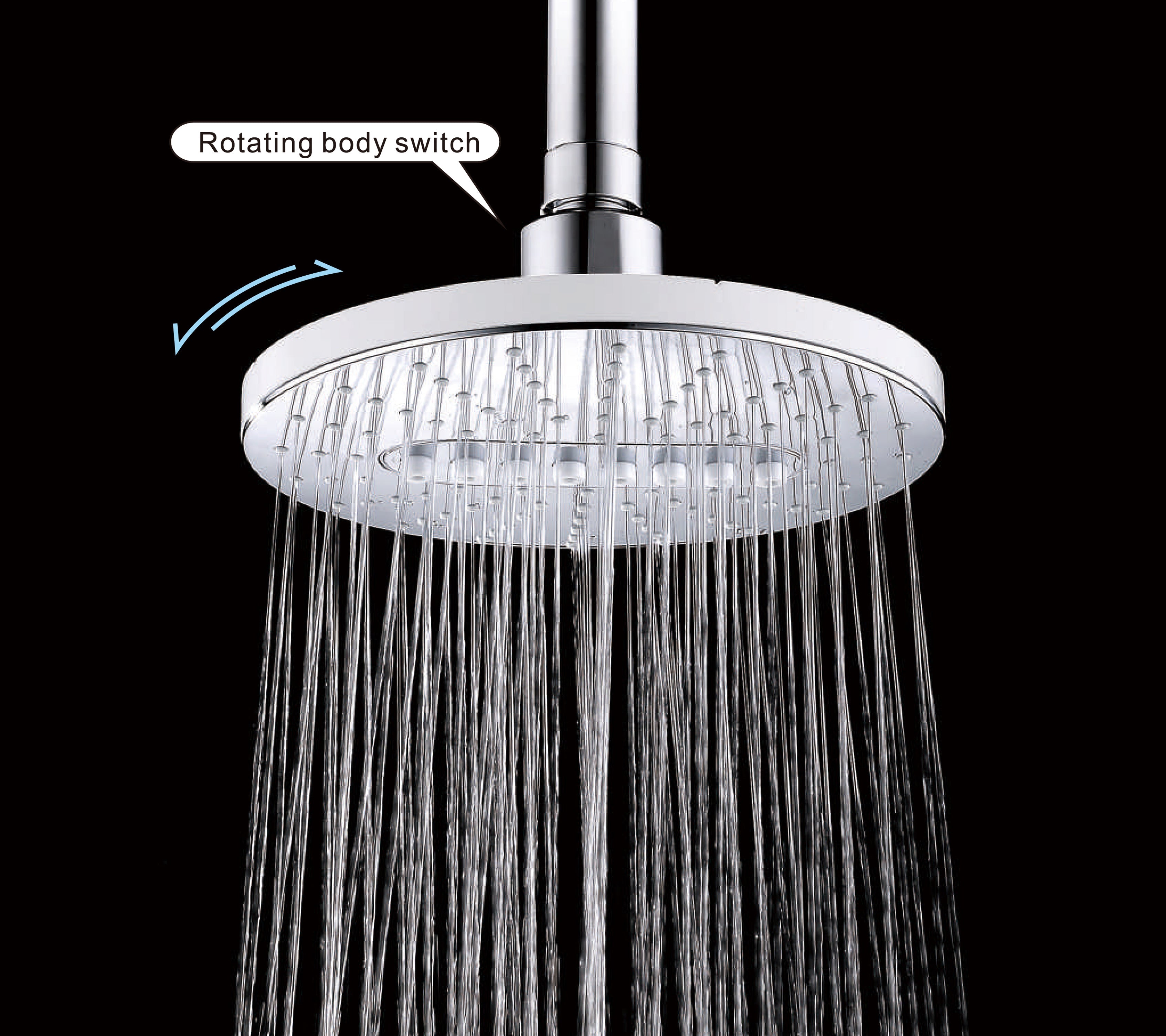 Bright Showers 6.3" 2-Spray Rainfall Shower Head with Adjustable Angles