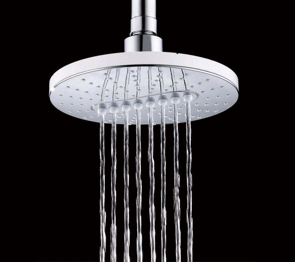 Bright Showers 6.3" 2-Spray Rainfall Shower Head with Adjustable Angles