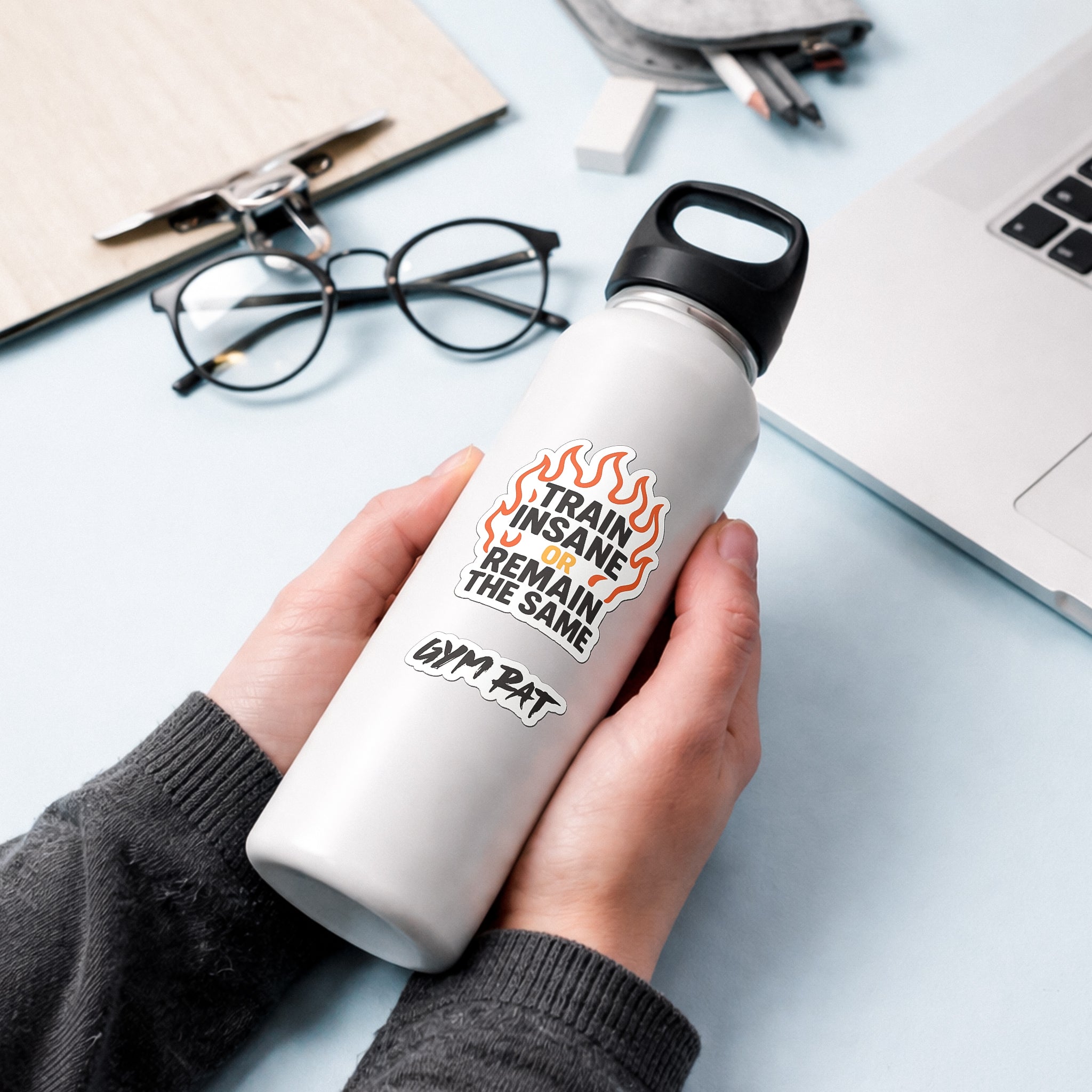 Gym Stickers 45 Pack - Workout Stickers for Water Bottle, Fitness Planner Stickers, Exercise Motivation Stickers - Waterproof Glossy Vinyl Aesthetic Stickers for Laptop, Gym Decor, Fitness Gifts