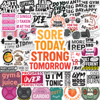 Gym Stickers 45 Pack - Workout Stickers for Water Bottle, Fitness Planner Stickers, Exercise Motivation Stickers - Waterproof Glossy Vinyl Aesthetic Stickers for Laptop, Gym Decor, Fitness Gifts