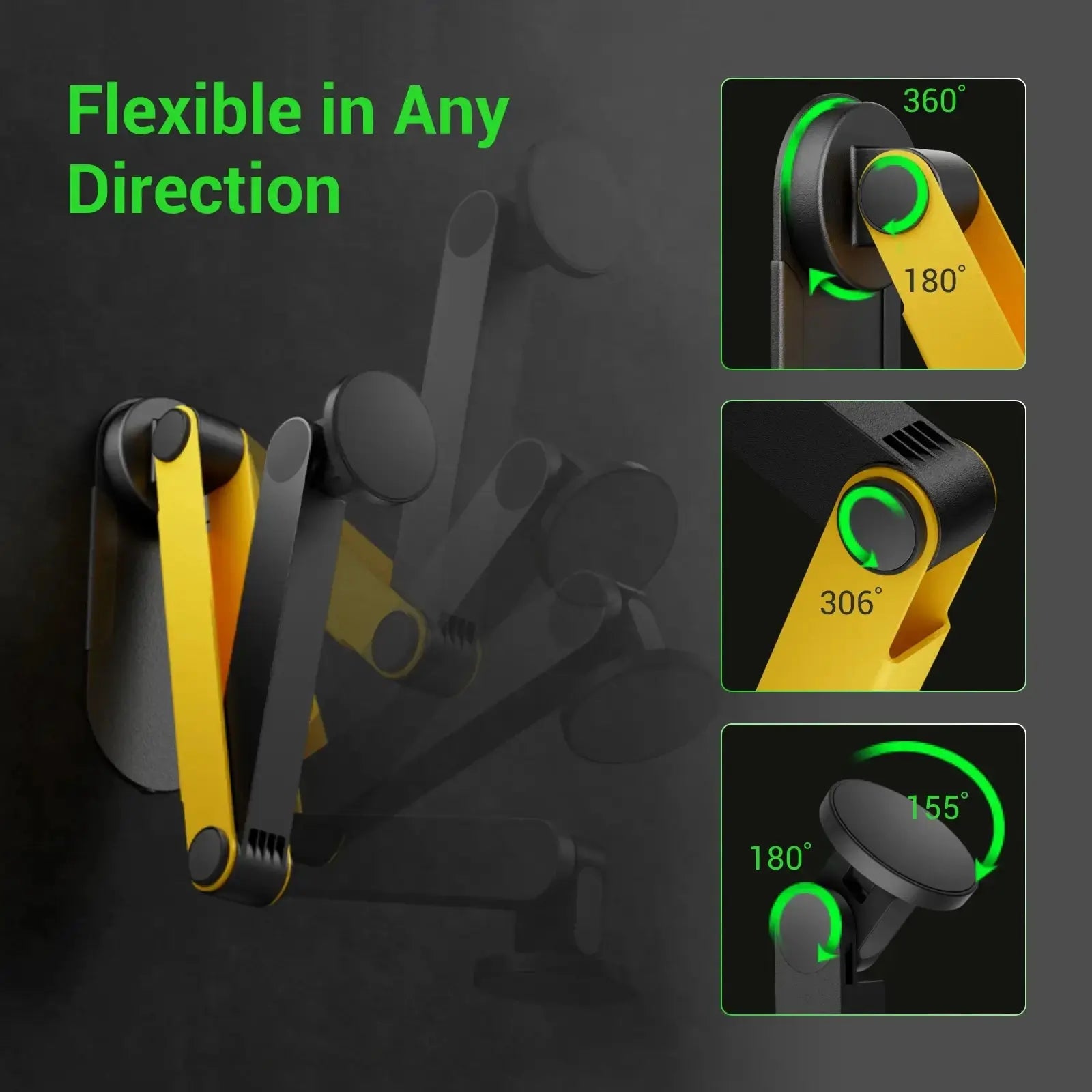 Wall-Mount Adjustable Magnetic Phone & Tablet Holder