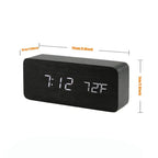 Alarm Clock Digital LED Wood Desk Clock