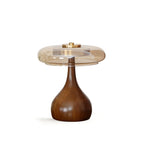 Andi Glass Table Lamp | Modern Brass & Wood Accent Light