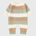 Cosy Striped Knit Baby Romper