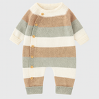 Cosy Striped Knit Baby Romper