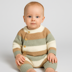 Cosy Striped Knit Baby Romper