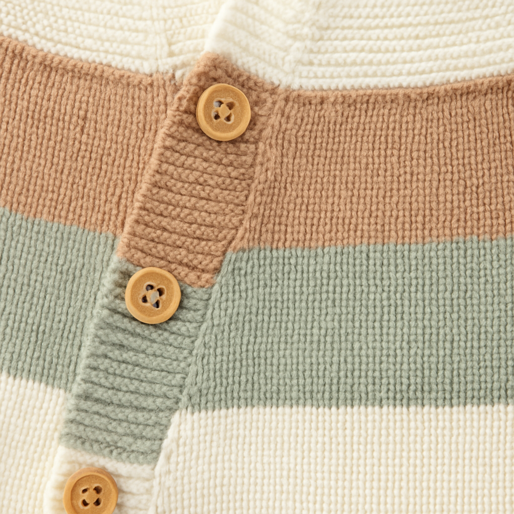 Cosy Striped Knit Baby Romper