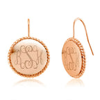 Personalized Braided Round Monogram Earrings Initial Earrings