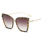 Big Cat Eye Sunglasses Women Black Mirror Sun Glasses