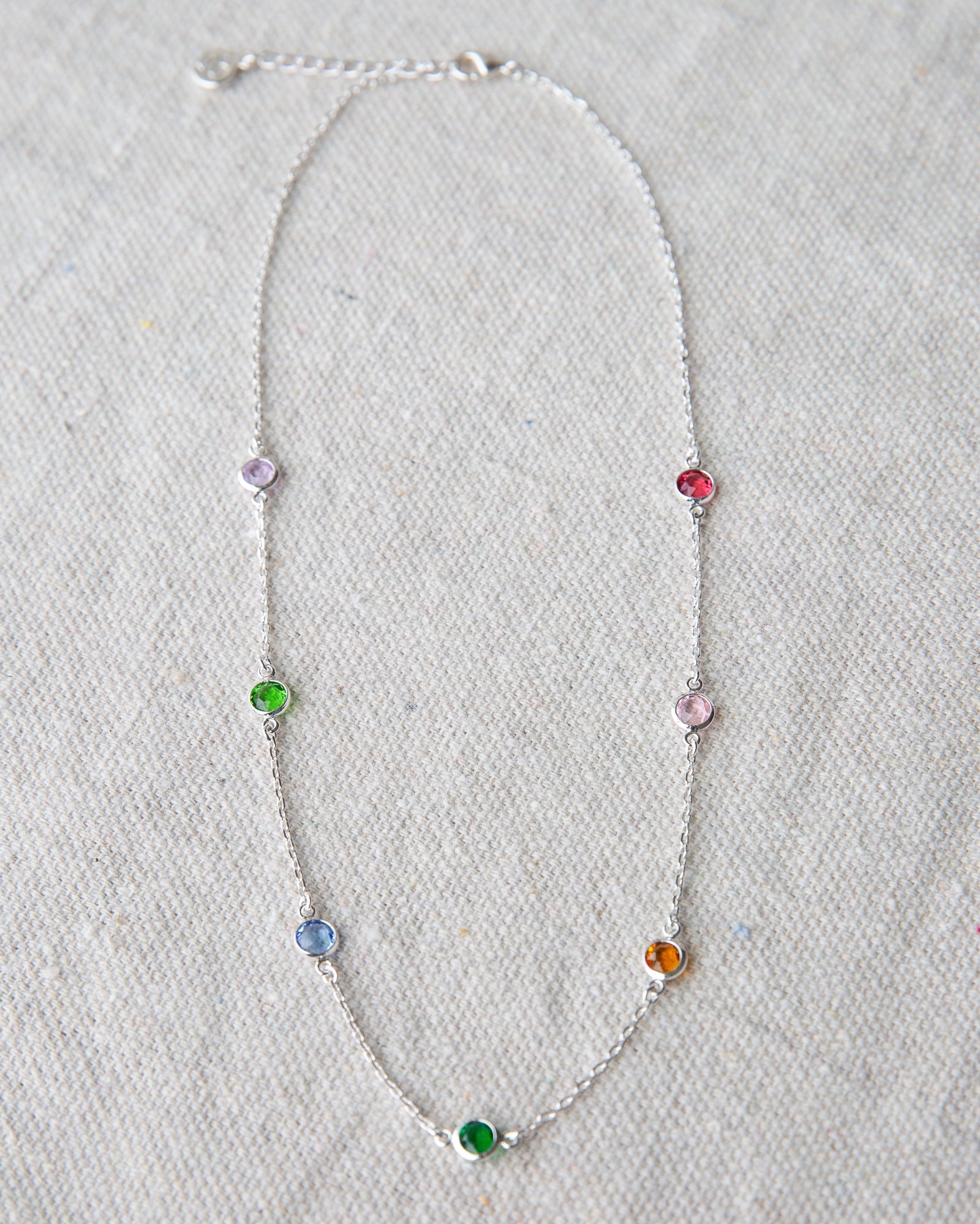 Silver Pop of Color Necklace