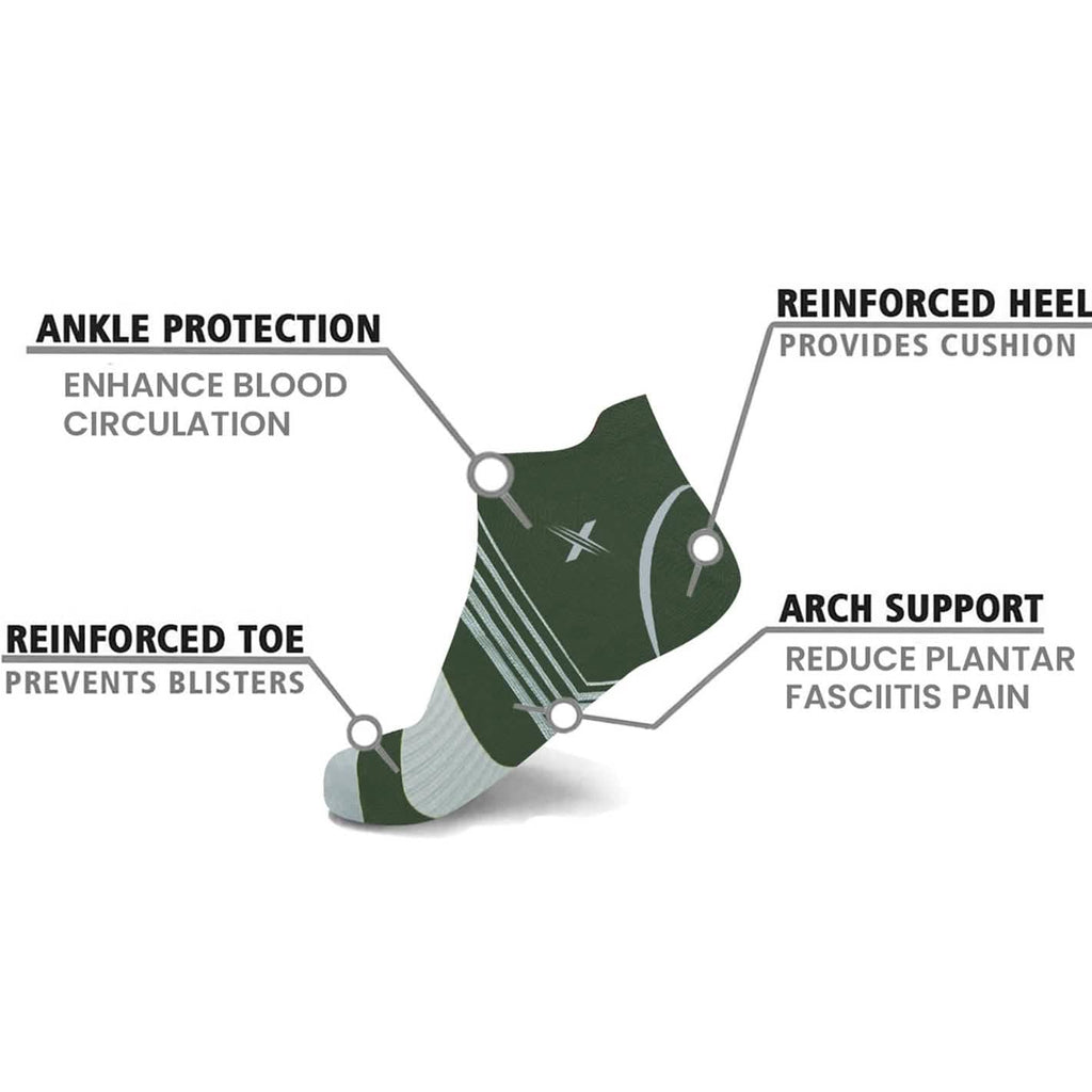 6-Pairs: Pain Relief Support Everyday Wear Striped Ankle And Knee-High Compression Socks