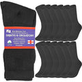 Cotton Non-Binding Diabetic & Circulatory Crew Socks (12-Pair)
