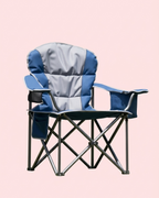500 lbs Heavy Duty Folding Camping Chair with Cup Holder & Cooler Bag