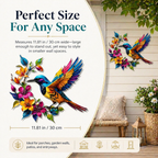 Hummingbird Bloom Metal Wall Art