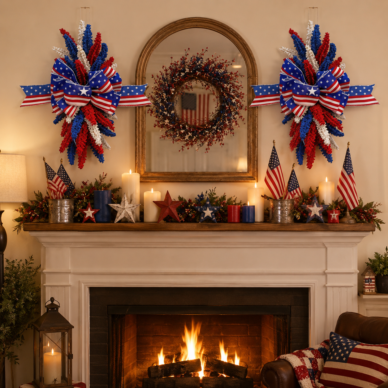 Patriotic Bow Hanging Ornament for Festival Decoration