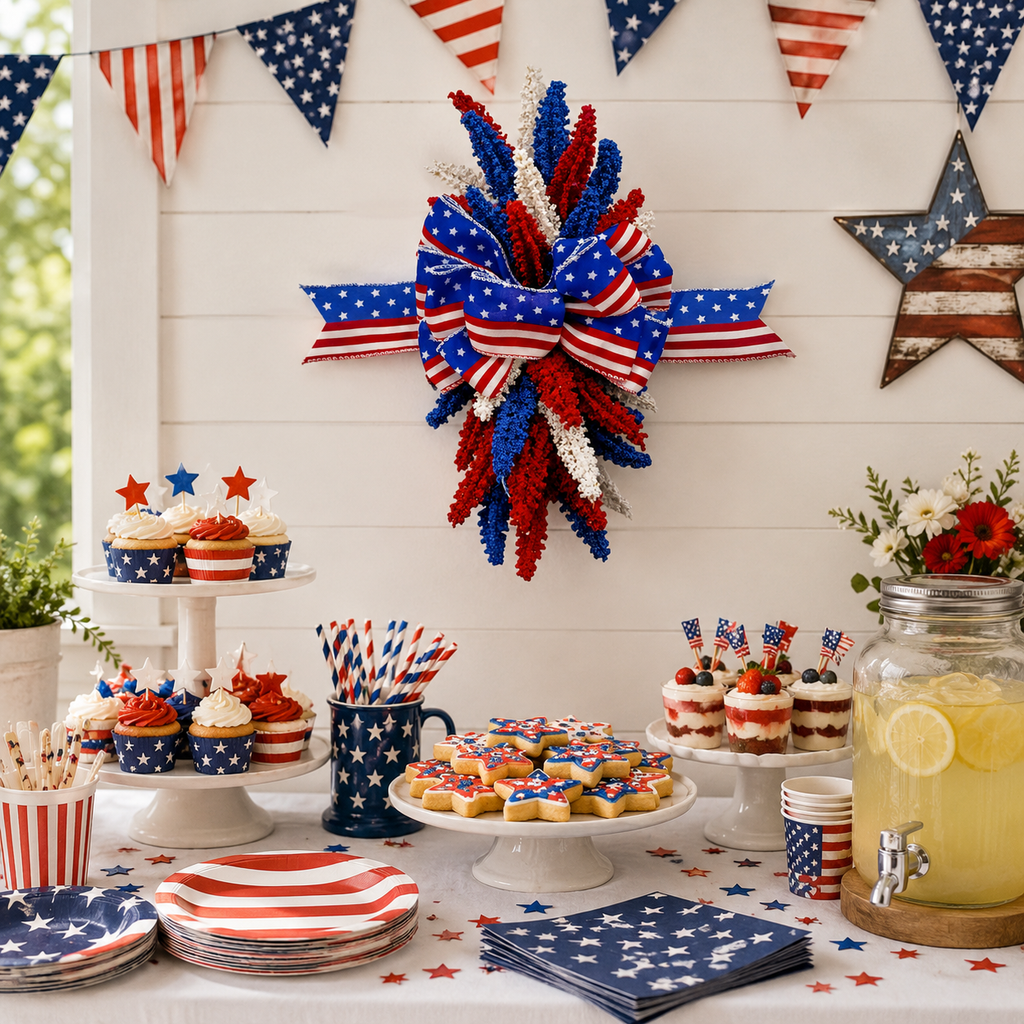 Patriotic Bow Hanging Ornament for Festival Decoration