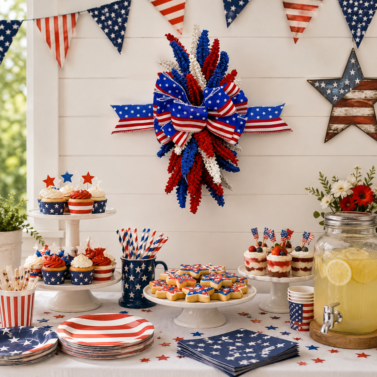 Patriotic Bow Hanging Ornament for Festival Decoration