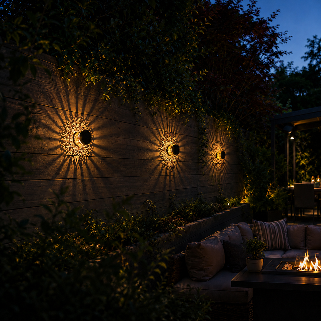 Solar Moroccan Cutout Wall Lanterns | Set of 2