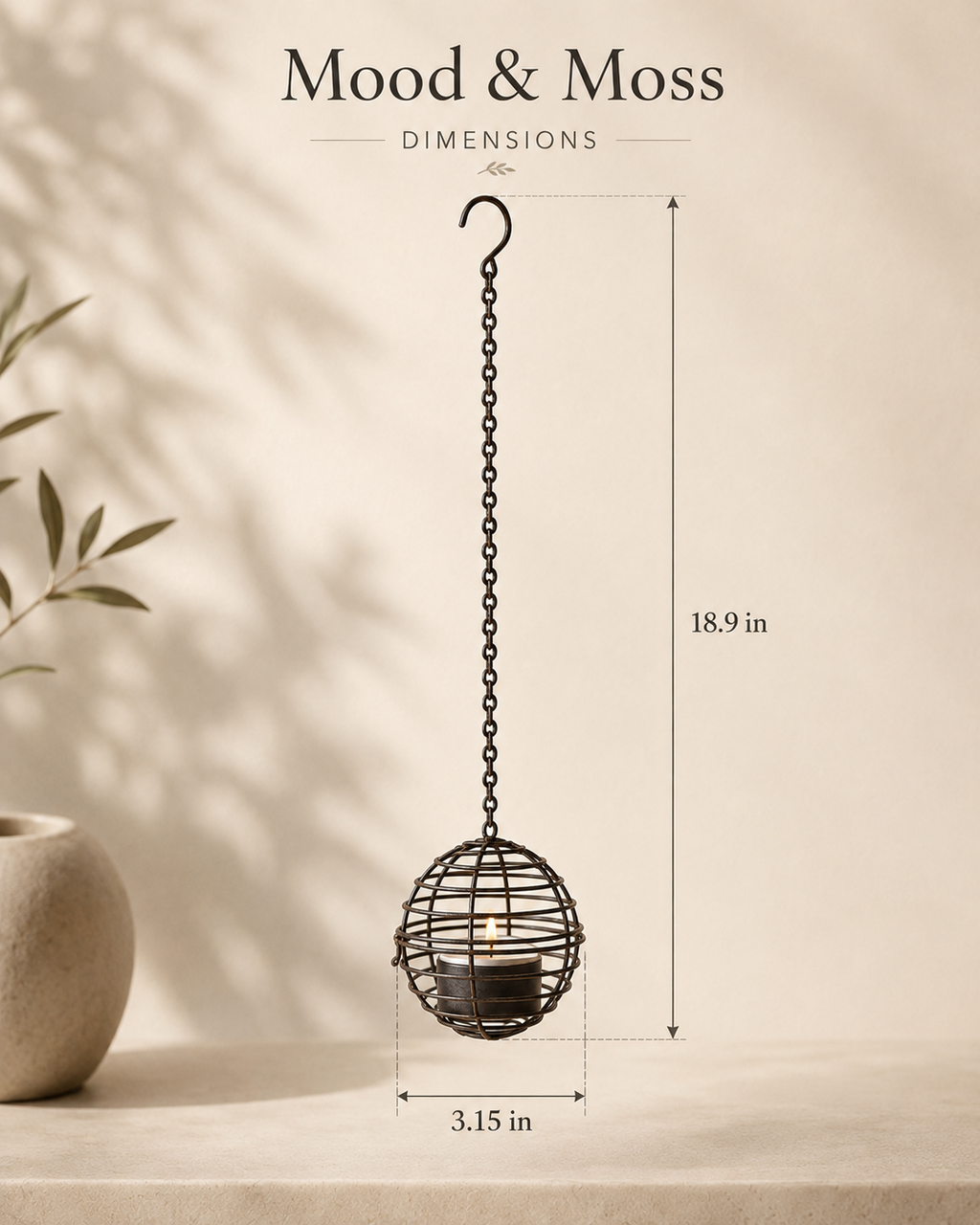 Solar Iron Sphere Lanterns | Set of 4