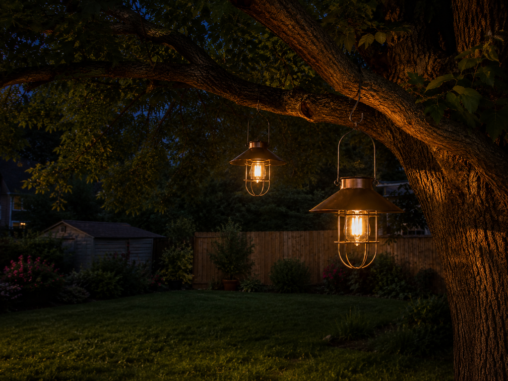 Solar Iron Chandelier Lanterns | Set of 2