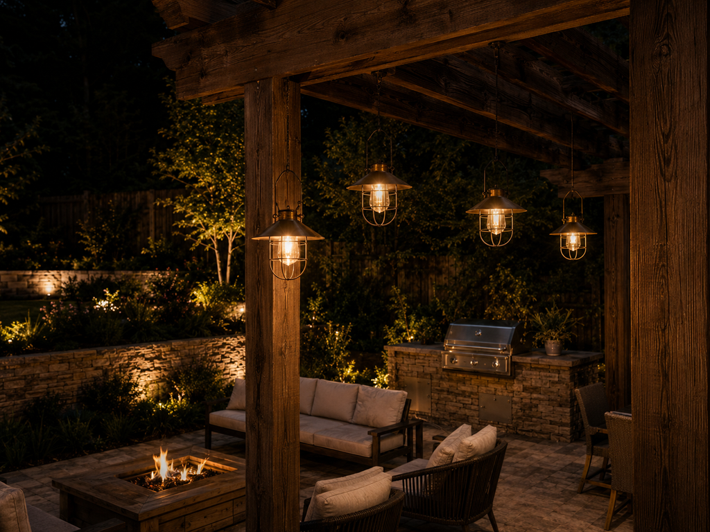 Solar Iron Chandelier Lanterns | Set of 2