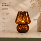 Amber Glass Mushroom Table Lamp