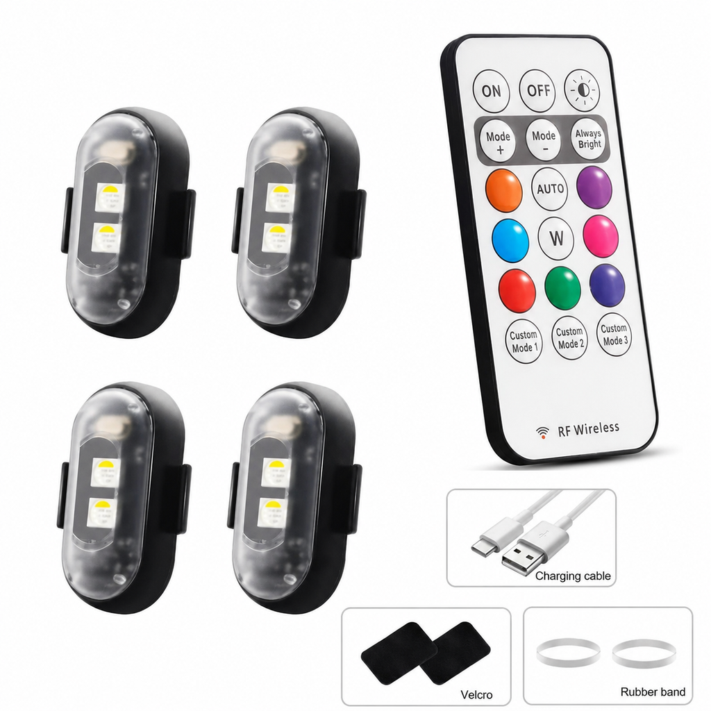 Wireless RGB Car LED Strobe Lights – Colorful Interior Atmosphere Lighting