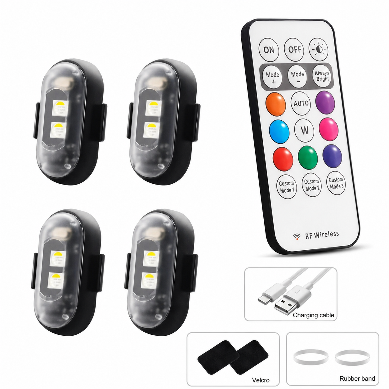 Wireless RGB Car LED Strobe Lights – Colorful Interior Atmosphere Lighting