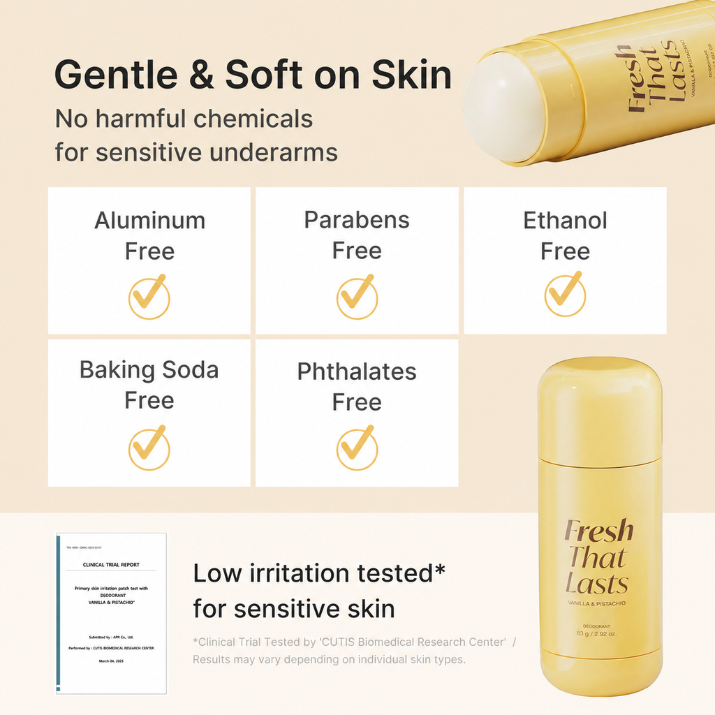 Vanilla & Pistachio Deodorant – 24H Odor Protection, Aluminum-Free, Brightens & Smooths Underarms with Kojic Acid & Turmeric