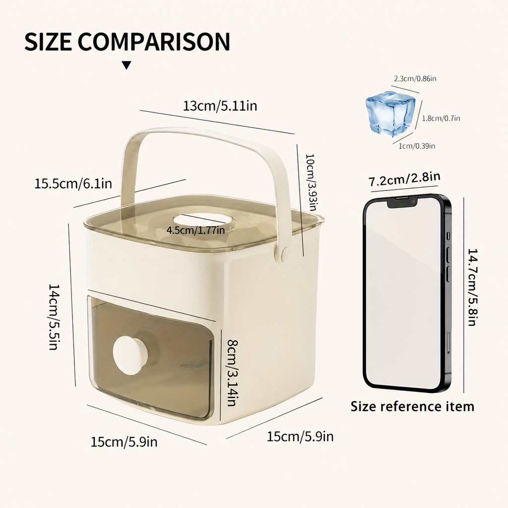 Ice Cube Maker, Ice Cubes Maker, Double Layer 50-ice Cube Maker with Easy Glide, Food-grade Plastic Storage Tray for Refrigerator, Kitchen Gadget, Utensils