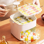 Ice Cube Maker, Ice Cubes Maker, Double Layer 50-ice Cube Maker with Easy Glide, Food-grade Plastic Storage Tray for Refrigerator, Kitchen Gadget, Utensils