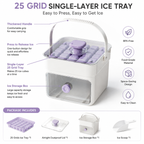 Ice Cube Maker, Ice Cubes Maker, Double Layer 50-ice Cube Maker with Easy Glide, Food-grade Plastic Storage Tray for Refrigerator, Kitchen Gadget, Utensils