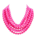Chunky Multi-Strand Beaded Necklace with Magnetic Clasp
