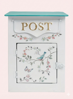 Vintage Farmhouse Wall-Mounted Post Box Mailbox Metal Letter Box Outdoor