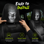 2Pcs Spooky Night Cartoon Universal Car Headrest Covers