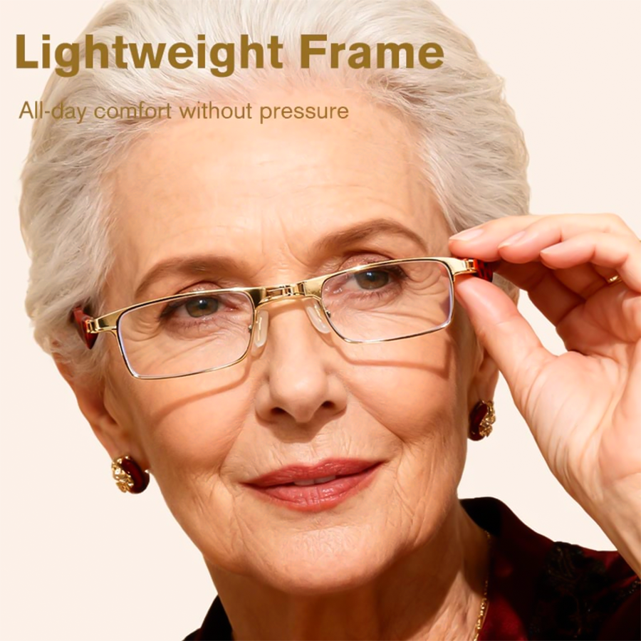 Foldable Anti-Blue Light Reading Glasses with Case, Anti Eyestrain/Glare Computer Reading Glasses