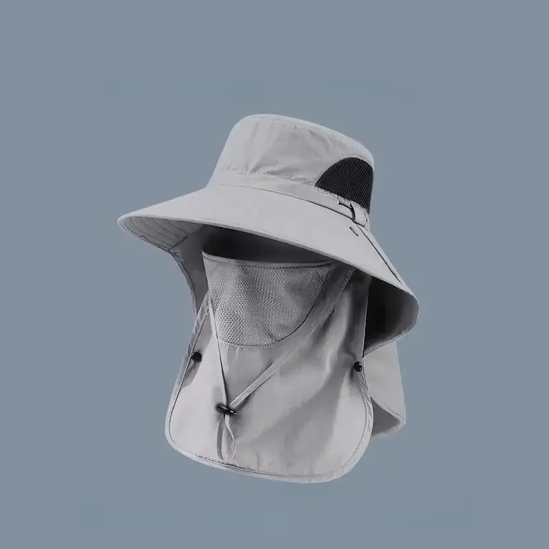 Wide Brim Sun Hat, Men's Safari Hat, 360° Sun Protection, UPF50+, Shade Hat, Insect Repellent, Mesh, Breathable, UV Protection