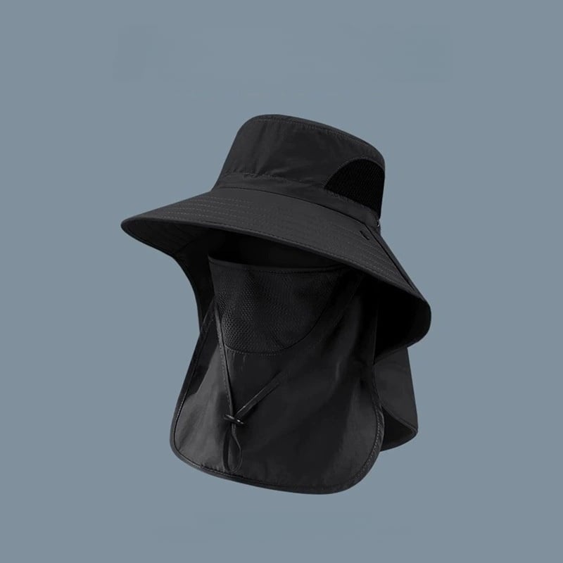 Wide Brim Sun Hat, Men's Safari Hat, 360° Sun Protection, UPF50+, Shade Hat, Insect Repellent, Mesh, Breathable, UV Protection