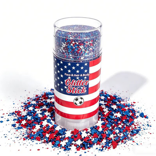 4th of July Glitter StickRed, White & Blue Body & Hair Sparkle