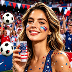 4th of July Glitter StickRed, White & Blue Body & Hair Sparkle