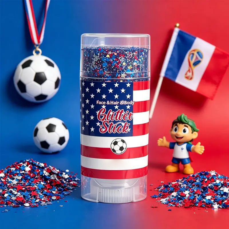 4th of July Glitter StickRed, White & Blue Body & Hair Sparkle