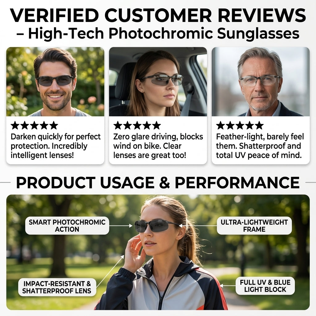 Smart Vision Glasses – Anti-Glare UV Protection with Infrared Night Vision & Impact-Resistant Lenses