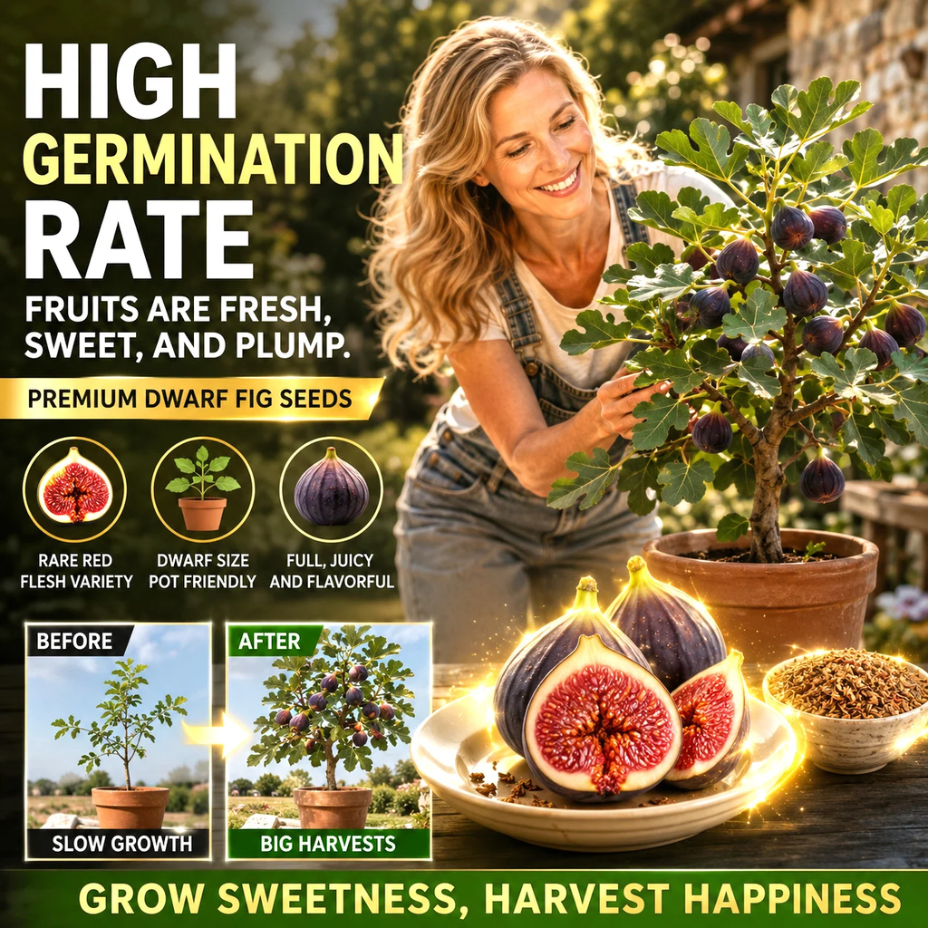 High-Yield Dwarf Fig Tree – Fast-Growing, Sweet & Crisp Fruit, Perfect for Pots, Balconies & Farms