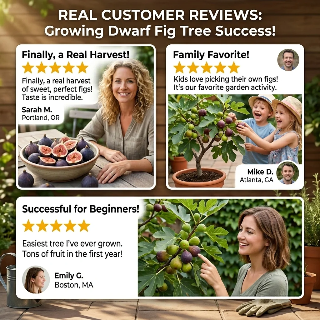 High-Yield Dwarf Fig Tree – Fast-Growing, Sweet & Crisp Fruit, Perfect for Pots, Balconies & Farms