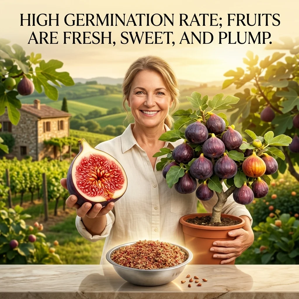 High-Yield Dwarf Fig Tree – Fast-Growing, Sweet & Crisp Fruit, Perfect for Pots, Balconies & Farms