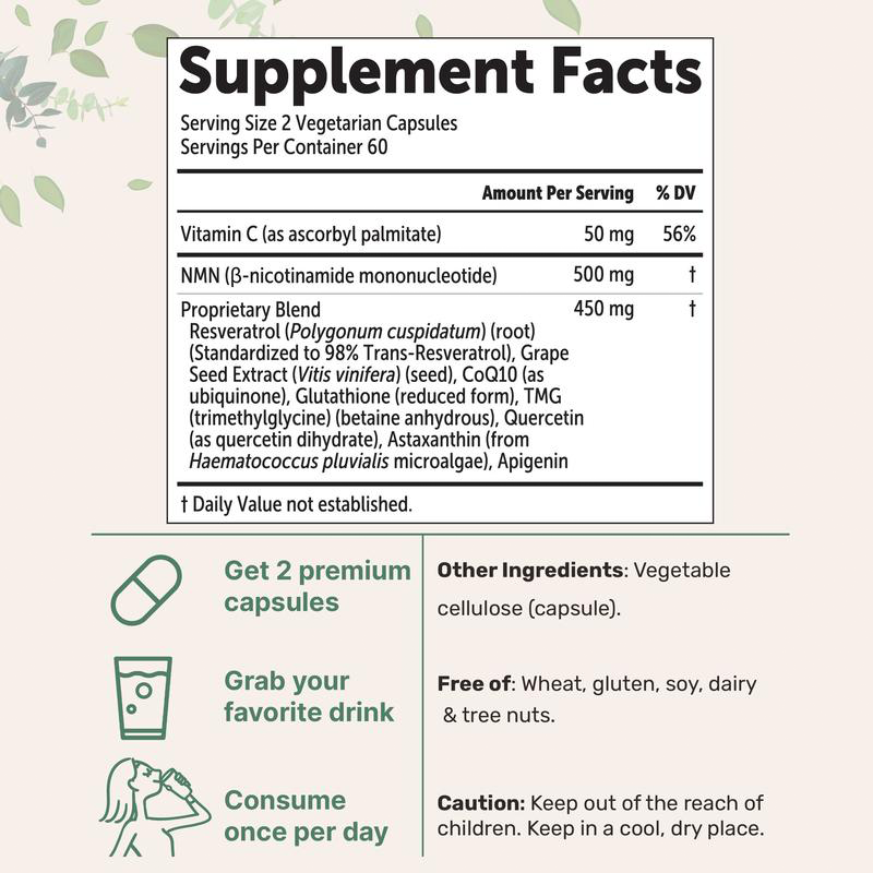 NMN 1,000mg Supplement – Supports Energy, Vitality & Healthy Aging